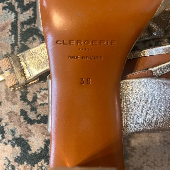 Robert Clergerie Gold Metallic Leather Strappy Sandals sz 38/US 7 - Picture 4 of 6